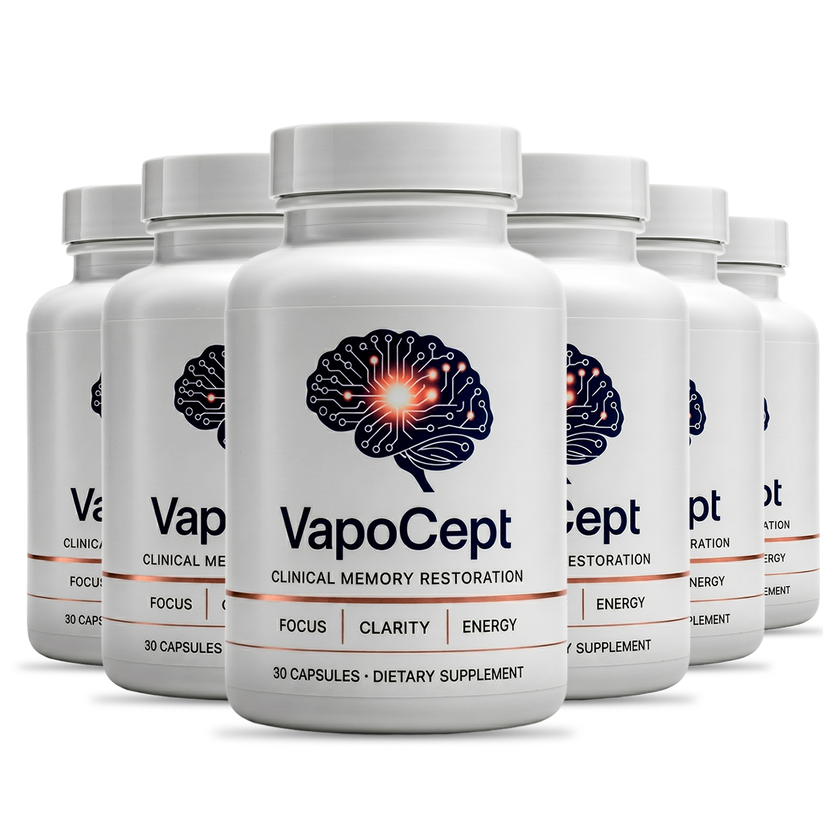 VapoCept memory, focus and mental clarity support supplement bottle