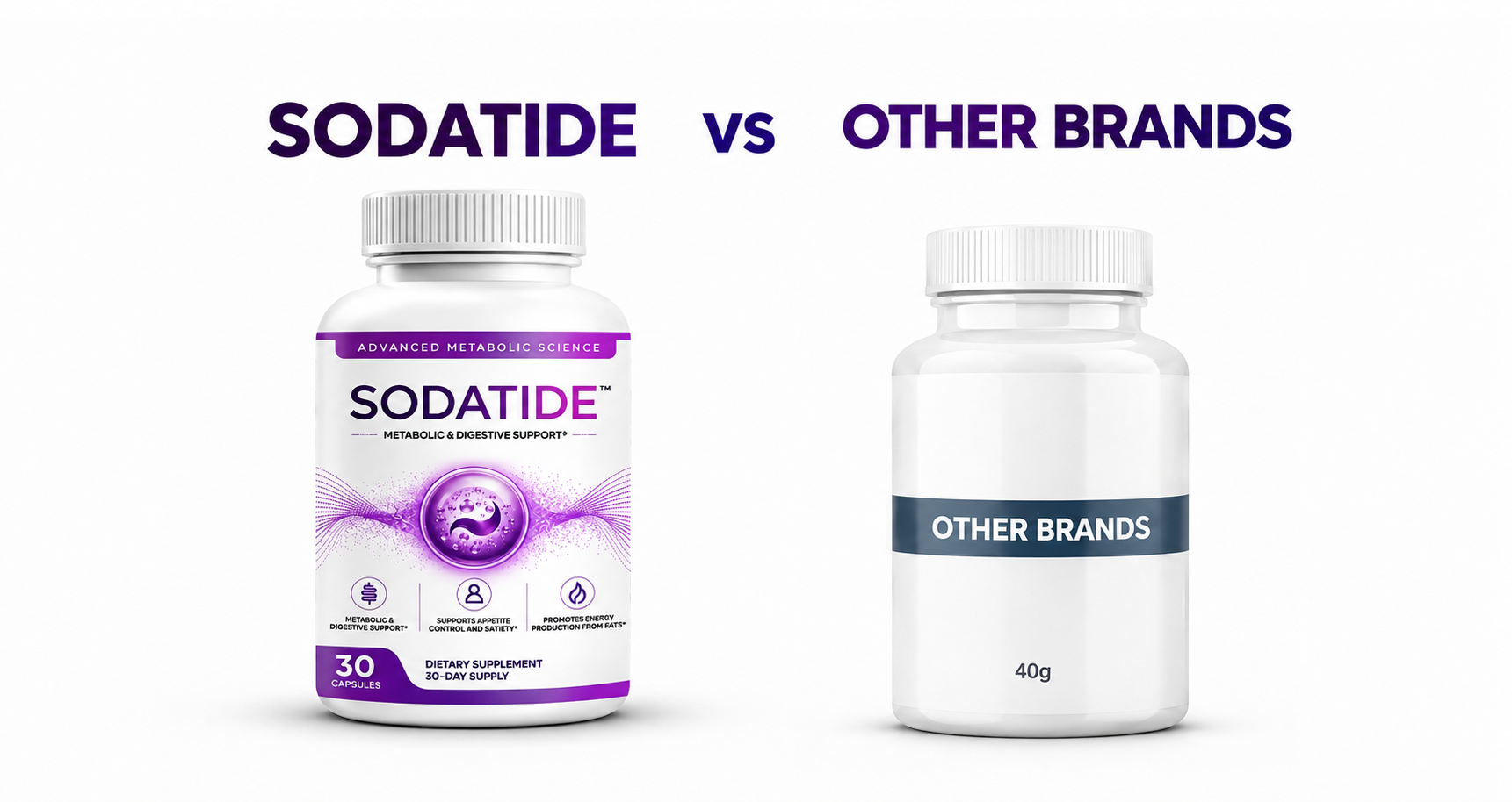 SodaTide vs Other Brands - Supplement Bottle Comparison